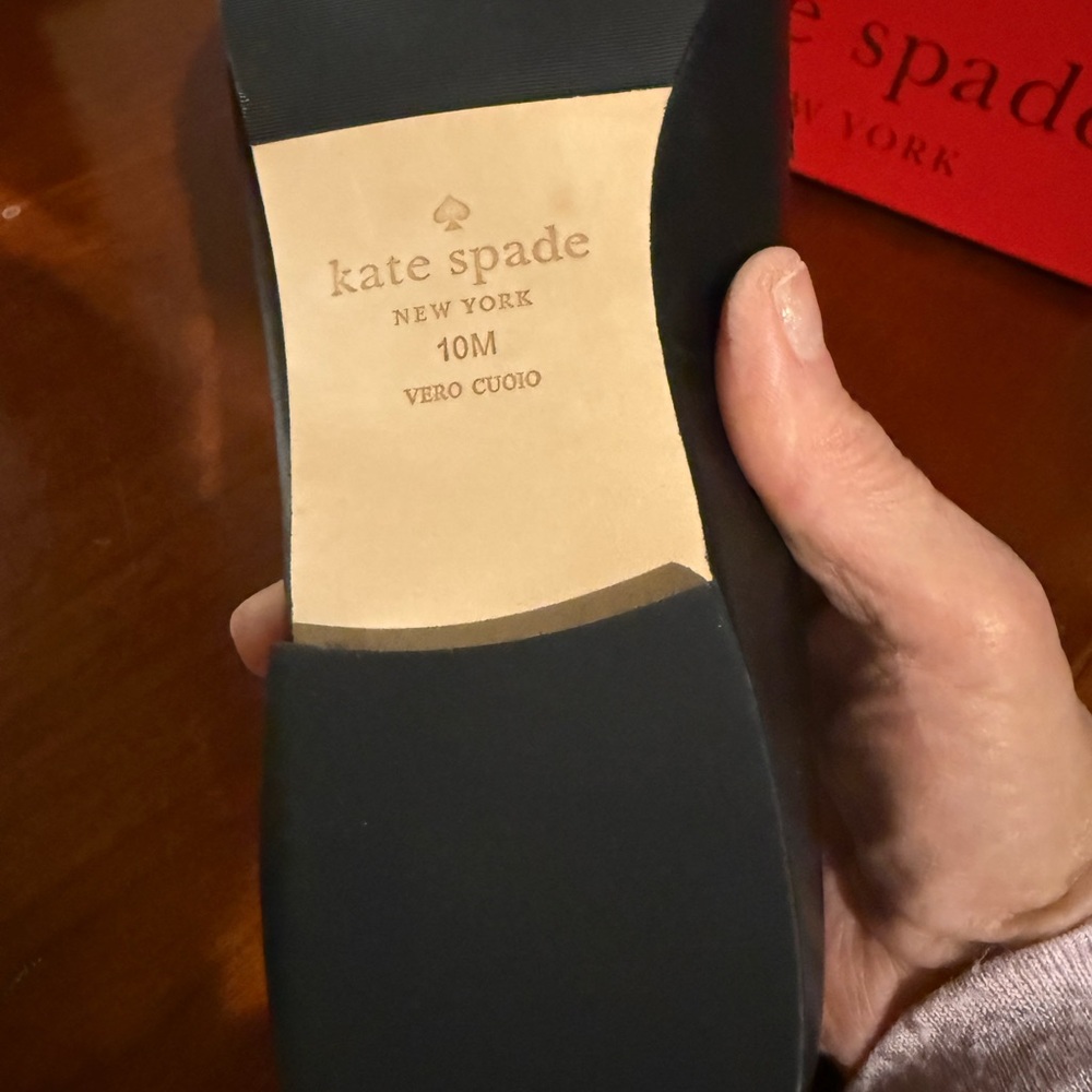 Kate Spade Black and White Loafers with Embellished Bow - Picture 2 of 7